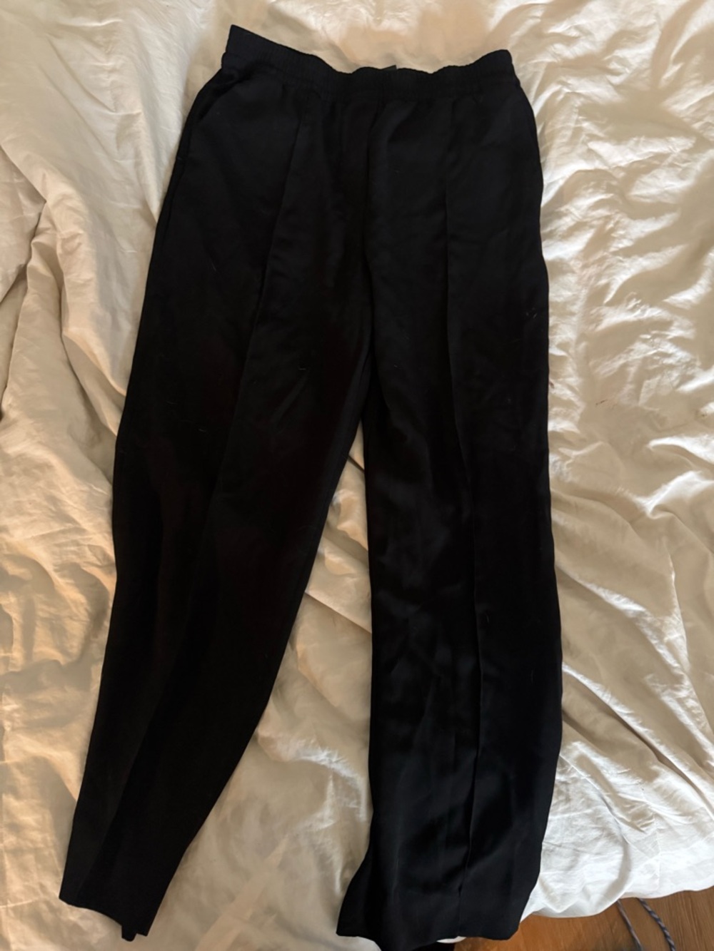 H&M Black Elastic Waist Straight Pants